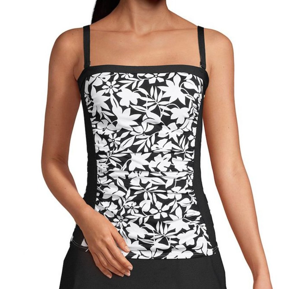 NWT women Lands' End Swim top Bandeau Tankini UPF 50 Size 16 New Never Worn